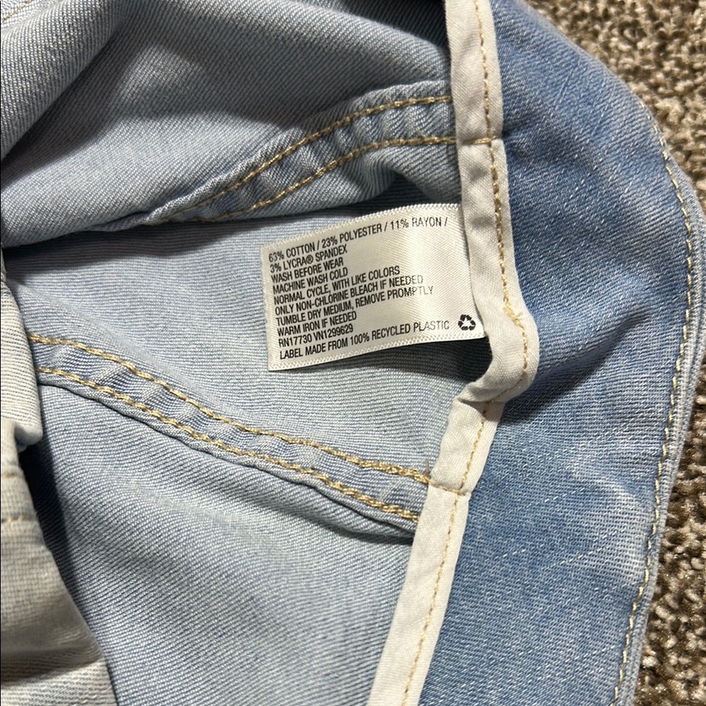 Wild fable small denim Blue Mini Skirt - zipper back stretch - Picture 8 of 12